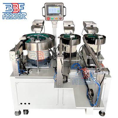 Sistema de PLC máquina de alimentação de recipientes de blocos metálicos partes vibratórias